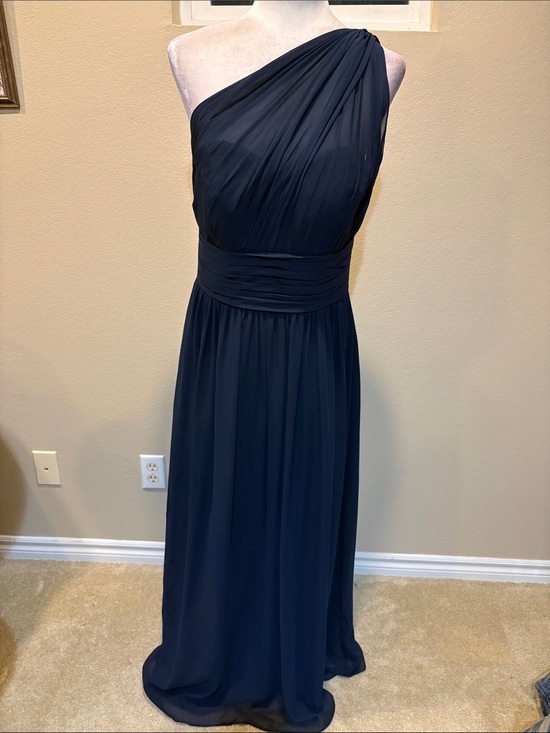Camille La Vie Dresses & Skirts - Camille La Vie One-Shoulder Navy Blue Chiffon Gown-Size 10